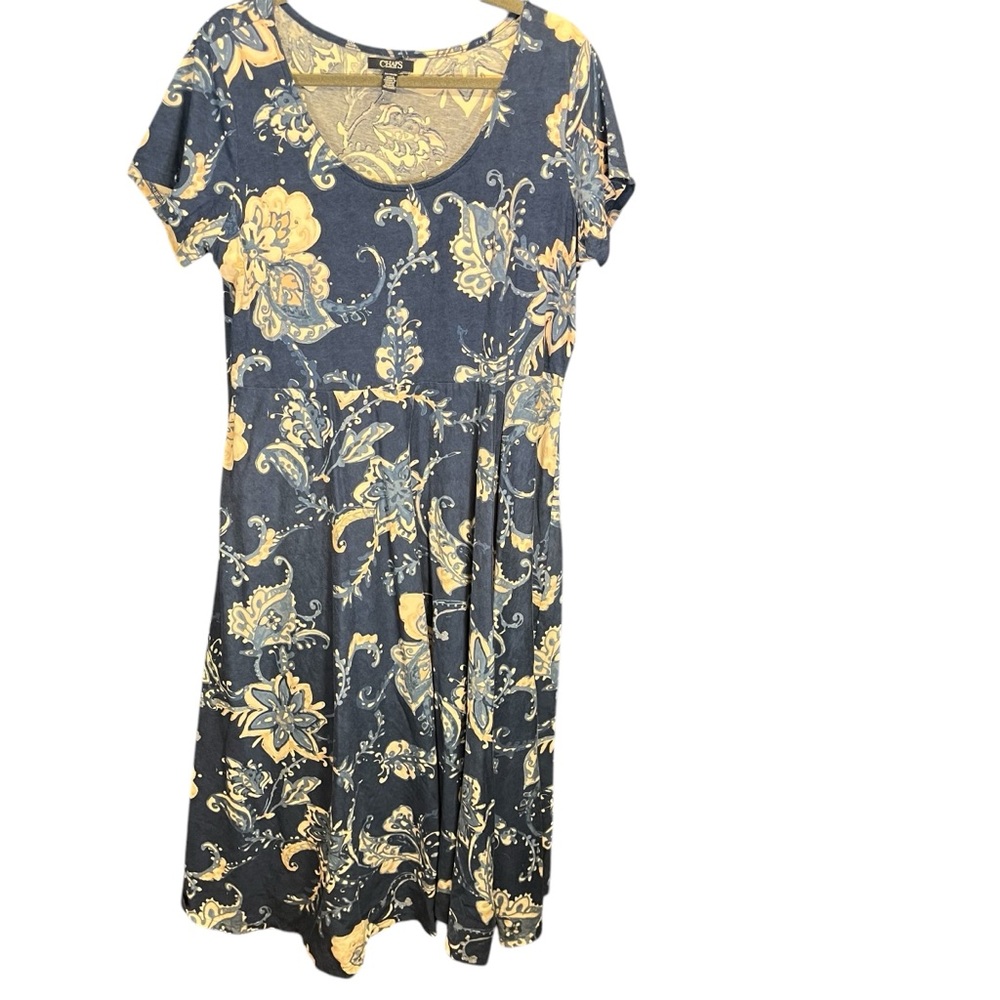 Chaps 2X Dress Sennett Spring Floral Bohemian office casual comfy